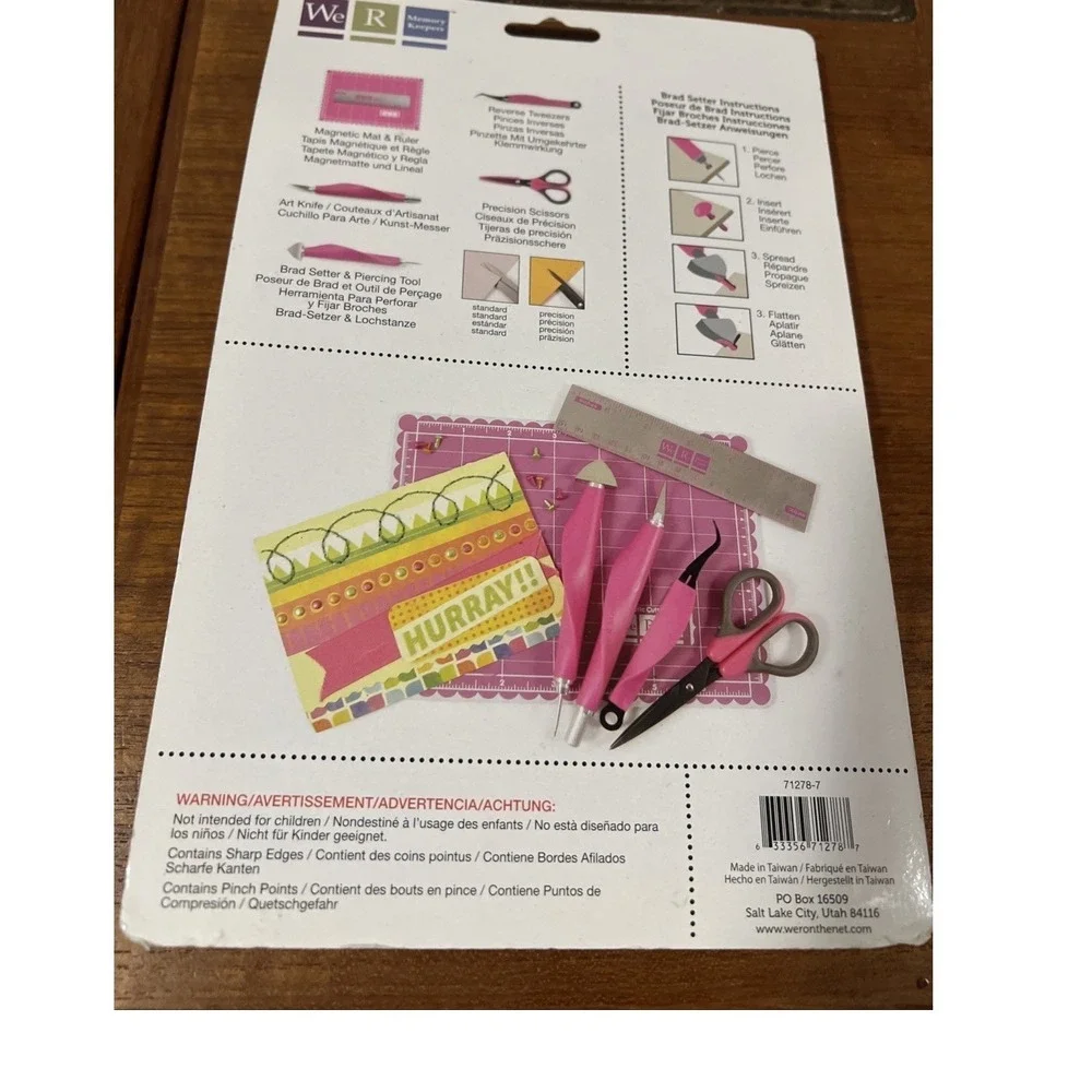 We R Memory Keepers Mini Tool Kit Pink Scrapbooking Craft Tools New Sealed Ruler